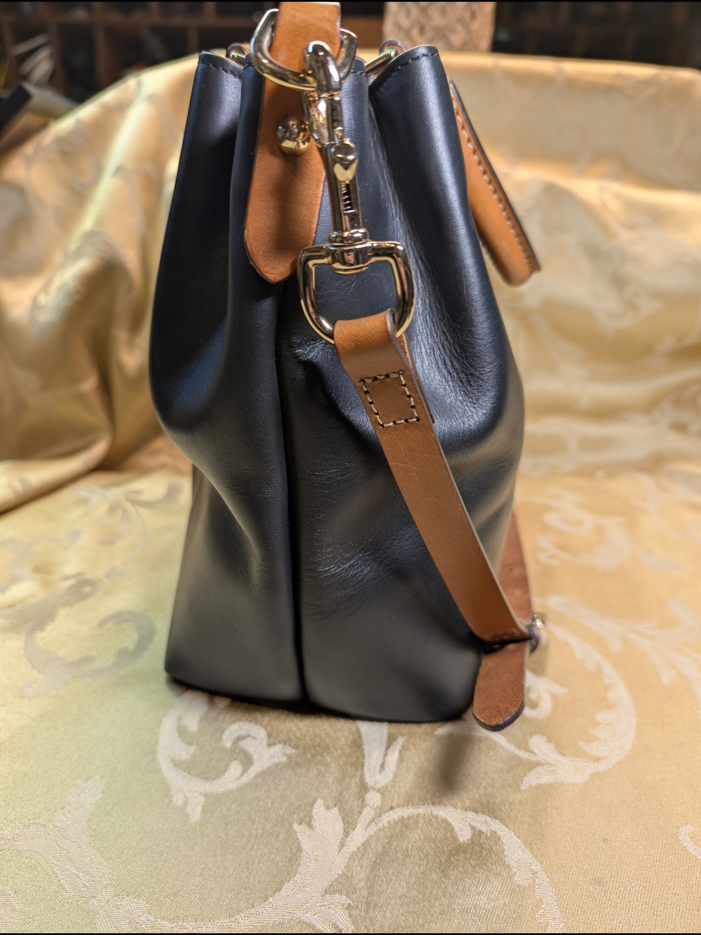 Dooney & Bourke City Barlow Satchel with Tan Trim - Picture 3 of 9